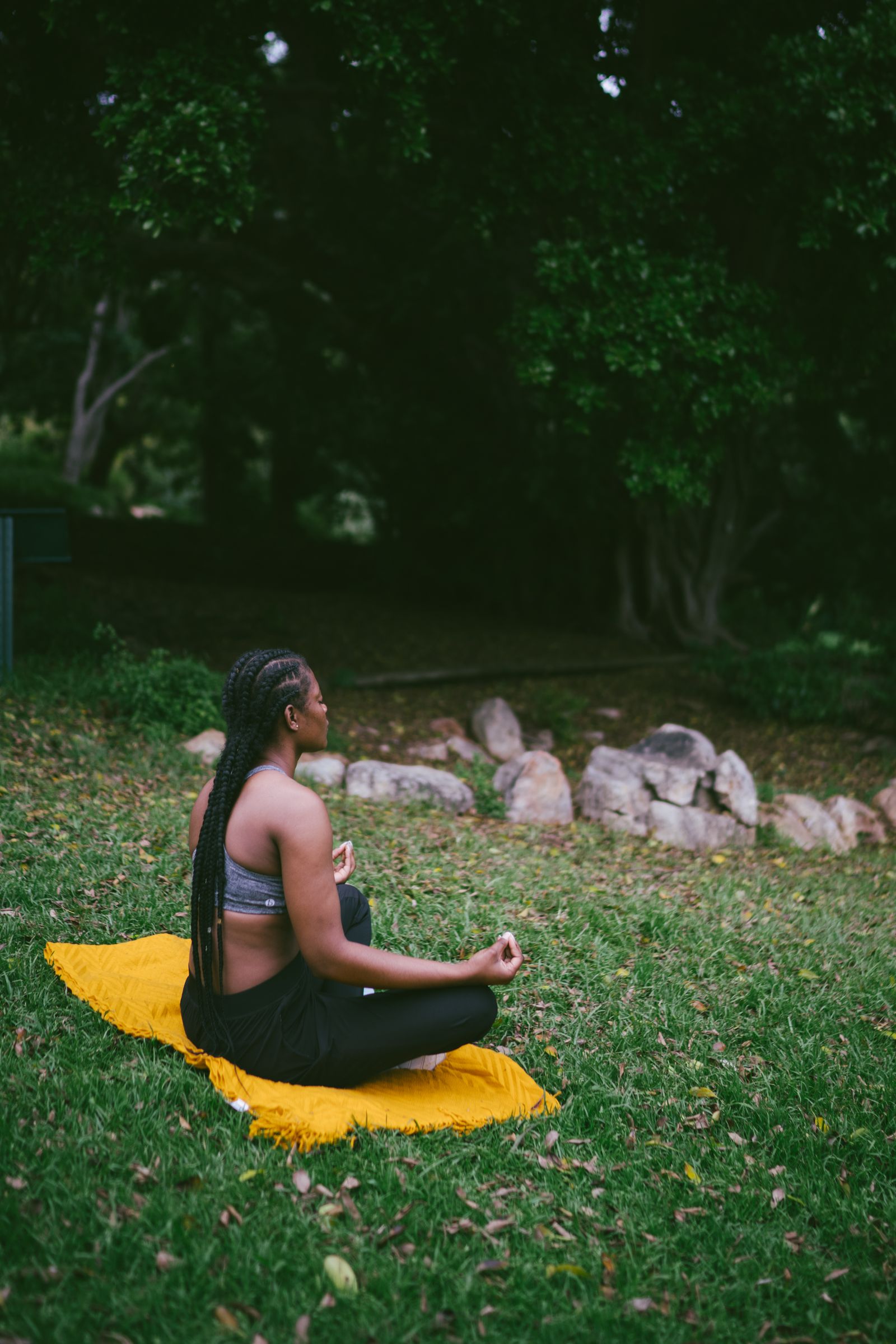 A calm yoga practice in soft natural light